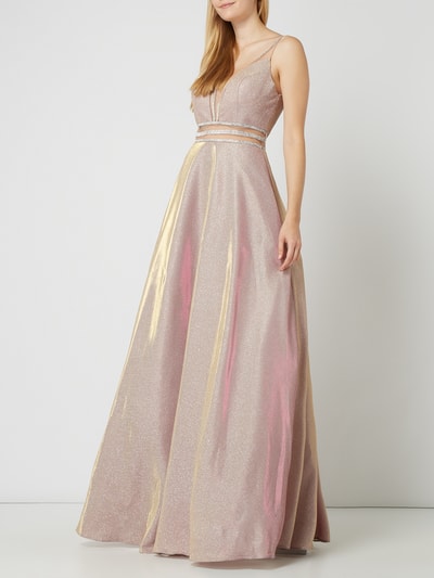 Luxuar Abendkleid mit Glitter-Effekt Metallic Rosa 1