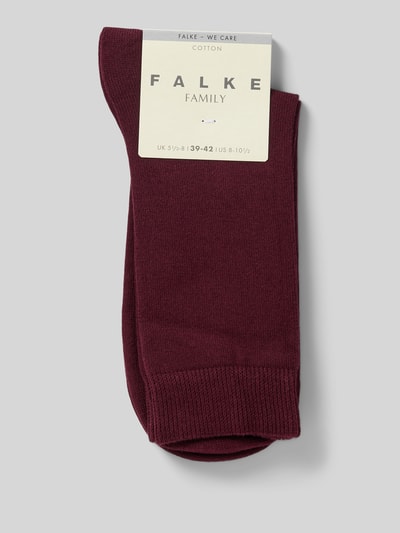Produktfoto, Socken mit Label-Schriftzug Modell 'FAMILY' von Falke aus Baumwoll-Mix mit Stretch-Anteil, weiches Material, Rippenbündchen, Damen