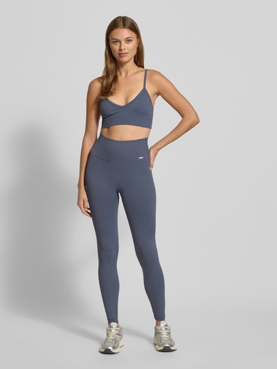 AIMN Bustier in Ripp-Optik Modell 'Ribbed Seamless Deep Cut' Rauchblau 1