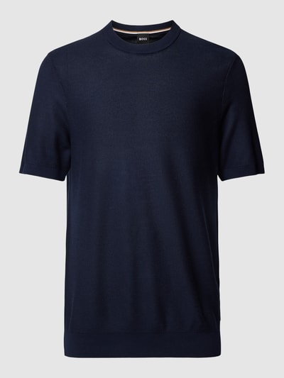 BOSS T-shirt met structuurmotief, model 'Tantino' Marineblauw - 2