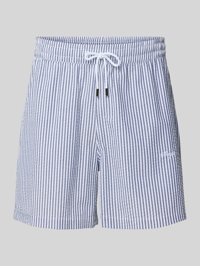 SERGIO TACCHINI Regular fit sweatshorts met logostitching, model 'GALLIPOLI' Lichtblauw - 2