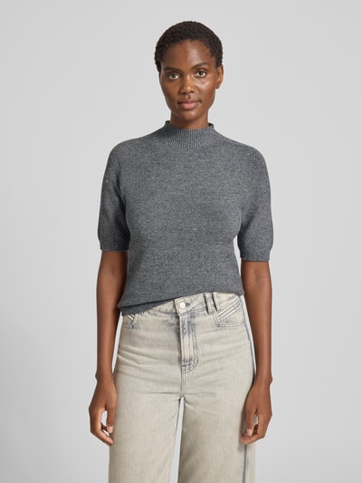 Liu Jo White Gebreid shirt met opstaande kraag Middengrijs - 4