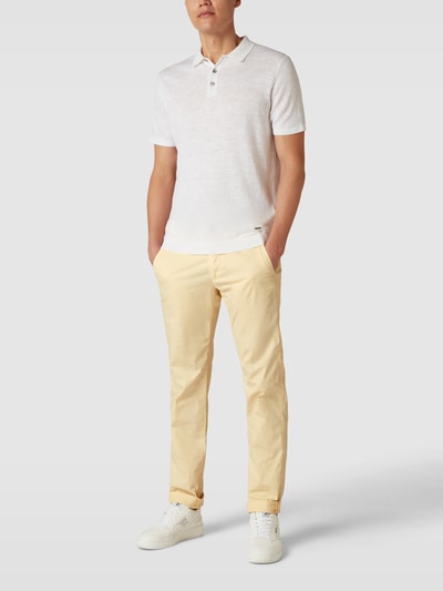 Mason's Spodnie materiałowe z lamowanymi kieszeniami model ‘Torino’ Pastelowy żółty 1