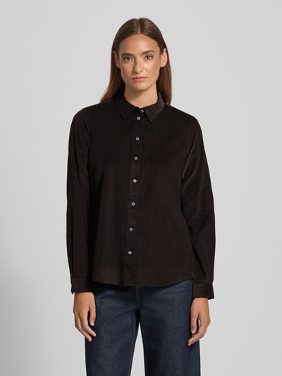 Marc O'Polo Regular fit overhemdblouse van een mix van katoen en lyocell Middenbruin - 4