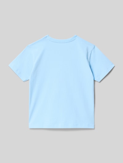 Produktfoto, Kinder T-Shirt mit Rundhalsausschnitt von Mayoral in Hellblau, Reine Baumwolle, Gerader Schnitt, Kurzärmelig, Rückenlänge 45 cm bei Größe 116