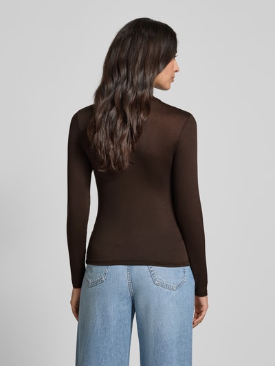 GUIDO MARIA KRETSCHMER WOMAN Slim Fit Longsleeve aus Viskose-Mix Modell 'Rana' Dunkelbraun 5