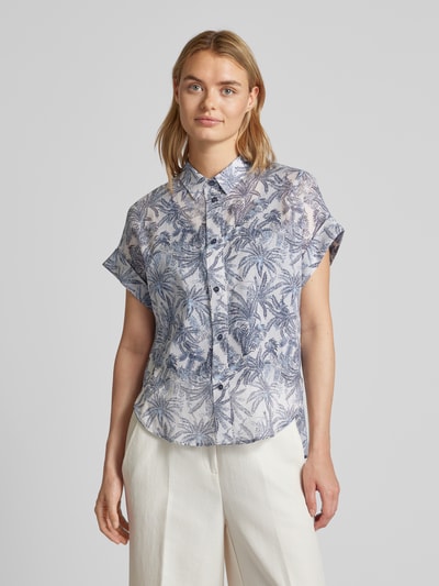 Windsor Overhemdblouse met all-over motiefprint Marineblauw - 4