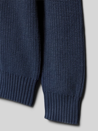 Only & Sons Sweter z dzianiny o kroju regular fit z czystej bawełny model ‘ROSU’ Granatowy 2