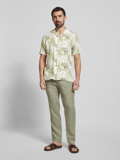 Jake*s Slim Fit Freizeithemd mit kurzem Arm Weiss 1