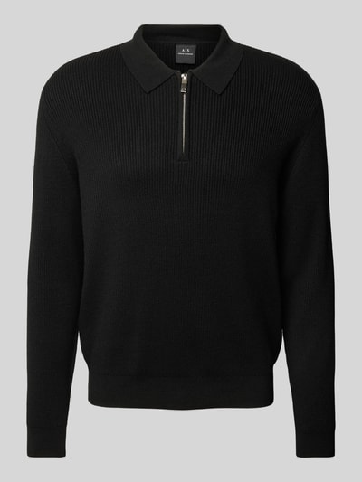 ARMANI EXCHANGE Gebreide pullover met platte kraag Zwart - 2