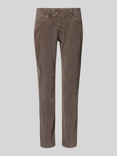 Buena Vista Corduroy broek in 5-pocketmodel met knoopsluiting, model 'MALIBU' Taupe - 2
