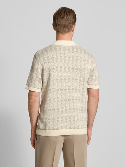 Jack & Jones Premium Regular Fit Poloshirt mit Strukturmuster Modell 'JUDE' Weiss 5