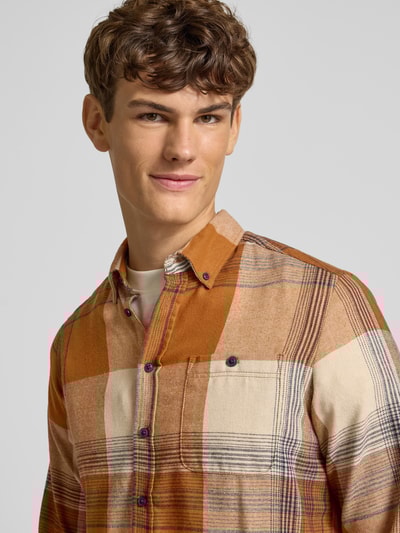 Blend Regular Fit Freizeithemd mit Button-Down-Kragen Modell 'Dac' Cognac 3