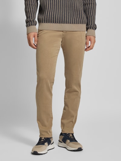 MAC Slim fit broek met labelapplicatie, model 'Lennox' Beige - 4