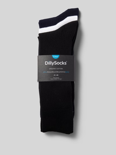 DillySocks Socken in Feinripp-Optik im 3er-Pack Black 3