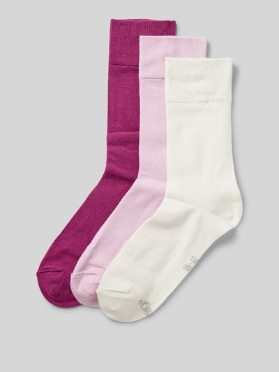 s.Oliver RED LABEL Socken mit Label-Detail im 3er-Pack Rosa 1