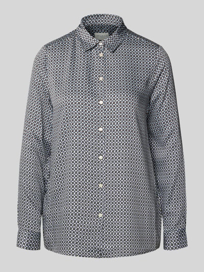 Milano Italy Bluzka o krój regular fit z wiskozy ze wzorem na całej powierzchni Czekoladowy 2