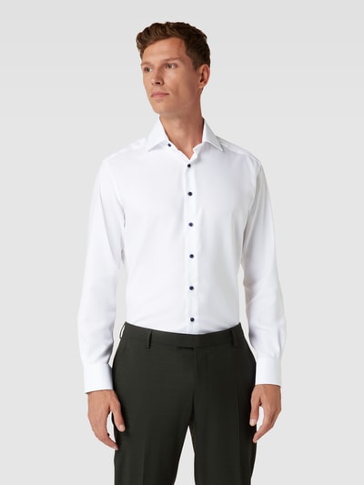 Eterna Modern Fit Business-Hemd mit Allover-Muster Weiss 4
