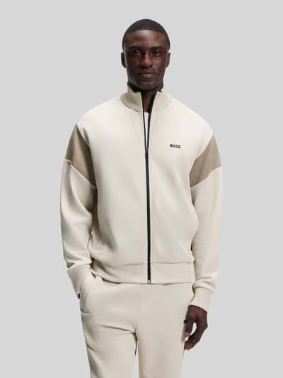 BOSS Green Regular Fit Sweatjacke aus Baumwoll-Mix Modell 'SW_Union Skaz' Beige 4