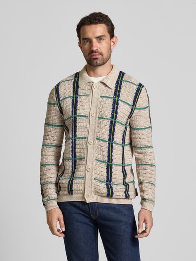 Marc O'Polo Regular fit gebreid jack van katoenmix Beige - 4