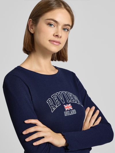 Review Shirt met lange mouwen en geschulpte zoom Marineblauw - 3