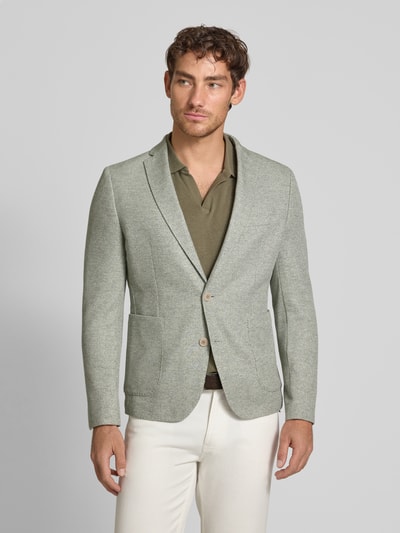 s.Oliver BLACK LABEL Slim Fit Anzugsakko aus meliertem Jersey Hellgruen 4