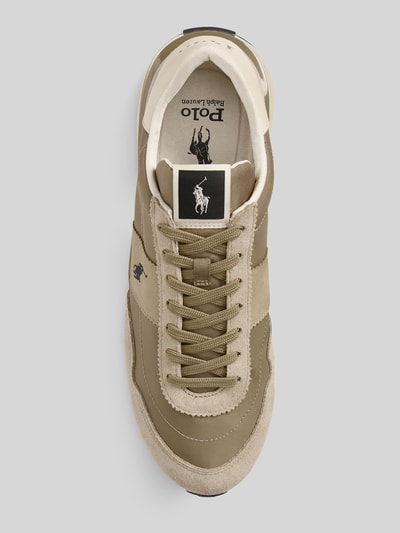 Produktfoto, Low Top Sneaker mit Veloursleder von Polo Ralph Lauren, beżowy, gładki, zaokrąglony nosek, płaski obcas, skórzany zamsz i mesh, logo, sznurowadła, tłoczony label, strukturyzowana podeszwa