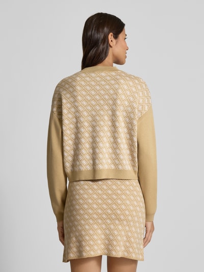 Guess Korte gebreide pullover met ronde hals Beige - 5