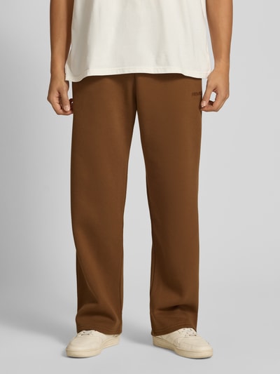REVIEW Sweatpants mit elastischem Bund Mittelbraun 4