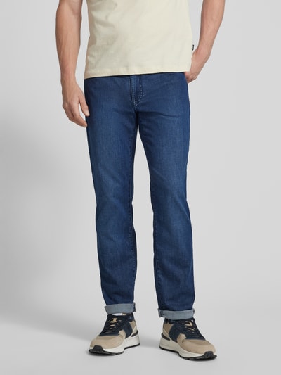 Brax Straight fit jeans met labelpatch, model 'CADIZ' Marineblauw - 4