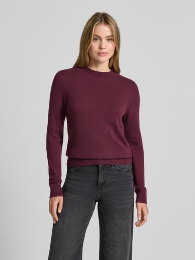 comma Strickpullover aus Wolle-Kaschmir-Mix mit Rundhalsausschnitt Bordeaux 4