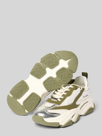 Steve Madden Sneakers met plateauzool, model 'POSSESSION' Olijfgroen - 4
