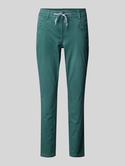 Tom Tailor Spodnie o kroju regular fit z wiązanym paskiem Butelkowy zielony 2