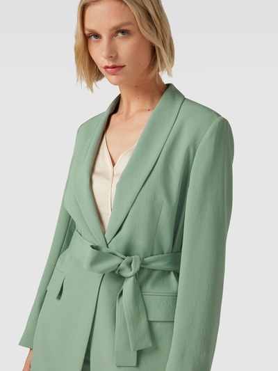 BOSS Blazer met strikceintuur Mintgroen - 3