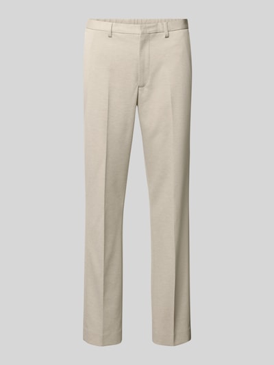Productfoto, Stoffhose met achterzakken van MCNEAL, beige kleur, rechte fit, viscosemix, tailleplooien, voor- en achterzakken