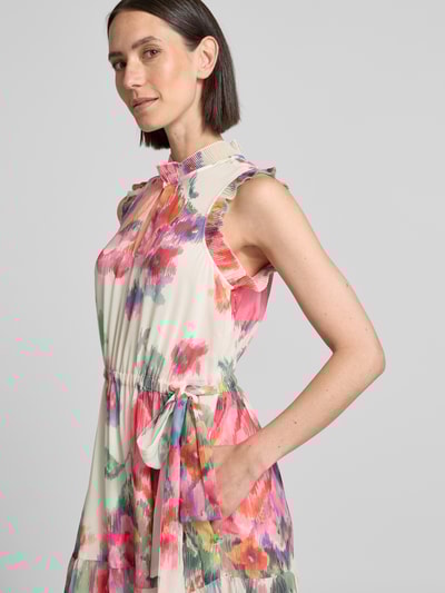 Oui Maxikleid im Stufen-Look Pink 3
