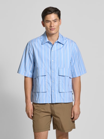 Wood Wood Relaxed Fit Freizeithemd mit Pattentaschen Modell 'milfed' Hellblau 4