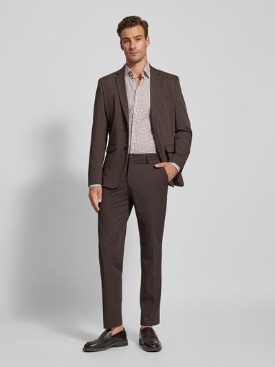 BOSS Slim fit zakelijk overhemd met kentkraag, model 'Hank' Zand - 1