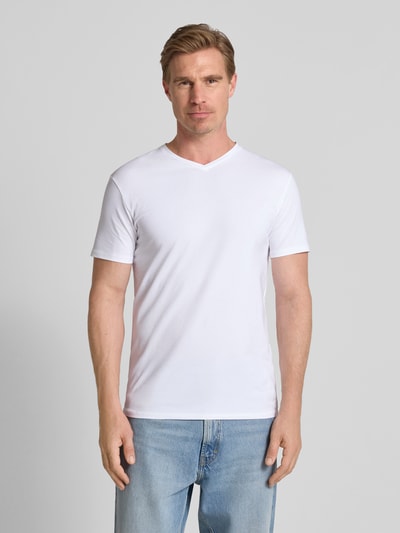 SELECTED HOMME Regular Fit T-Shirt aus Baumwoll-Mix Modell 'NEWPIMA' Weiss 4