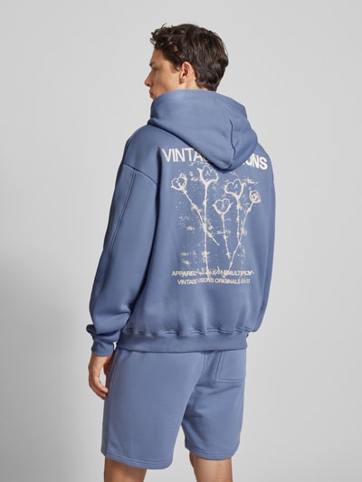 Multiply Apparel Oversized Sweatjacke mit Label-Print Blau 5