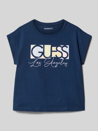 Guess T-Shirt mit Label-Stitching Marine 1