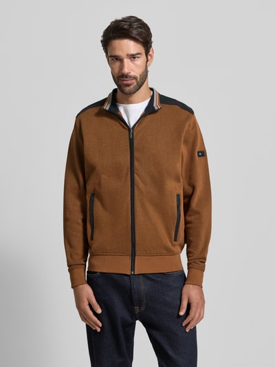 bugatti Sweatjacke mit Stehkragen Camel 4