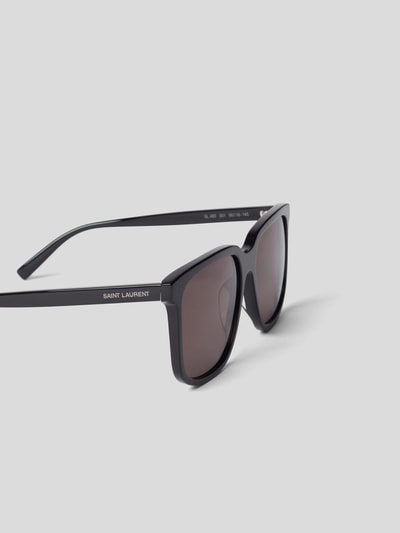 Saint Laurent Unisex Sonnenbrille mit Label-Prints Black 3