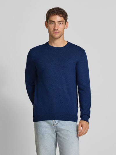 Casual Friday Regular fit gebreide pullover met kasjmier, model 'Halfdan' Blauw - 4