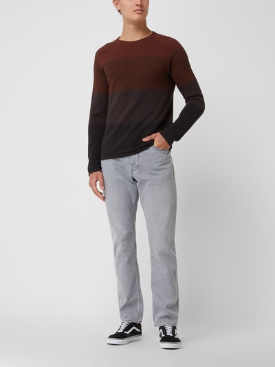 Jack & Jones Gebreide pullover met labelpatch, model 'HILL' Donkerbruin - 1