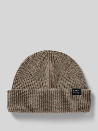 Barts Beanie met labeldetail, model 'FEODORE' Beige gemêleerd - 1