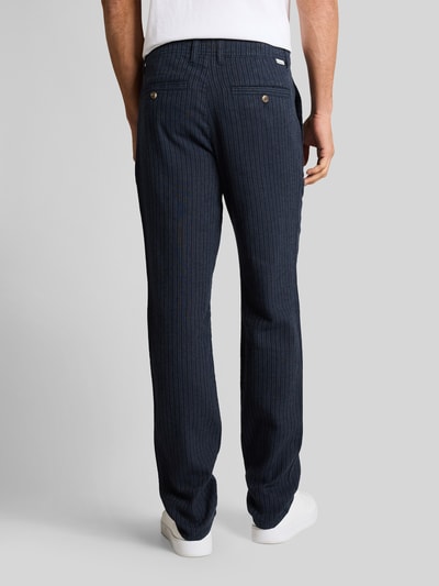 Tom Tailor Regular Fit Chino aus Leinen-Baumwolle-Mix Dunkelblau 5
