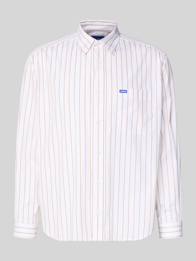 HUGO Blue Regular Fit Freizeithemd aus reiner Baumwolle Modell 'EBALTO' Apricot 2