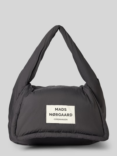 MADS NØRGAARD Handtas met logopatch, model 'Bomb' Donkergrijs - 2