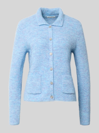 Christian Berg Woman Strickjacke mit Umlegekragen und aufgesetzten Taschen Hellblau 2